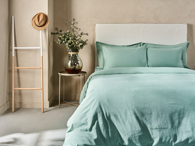Комплект постільної білизни із льон-котону Marie Claire CENEVA GREEN Комплект постільної білизни із льон-котону Marie Claire CENEVA GREEN фото