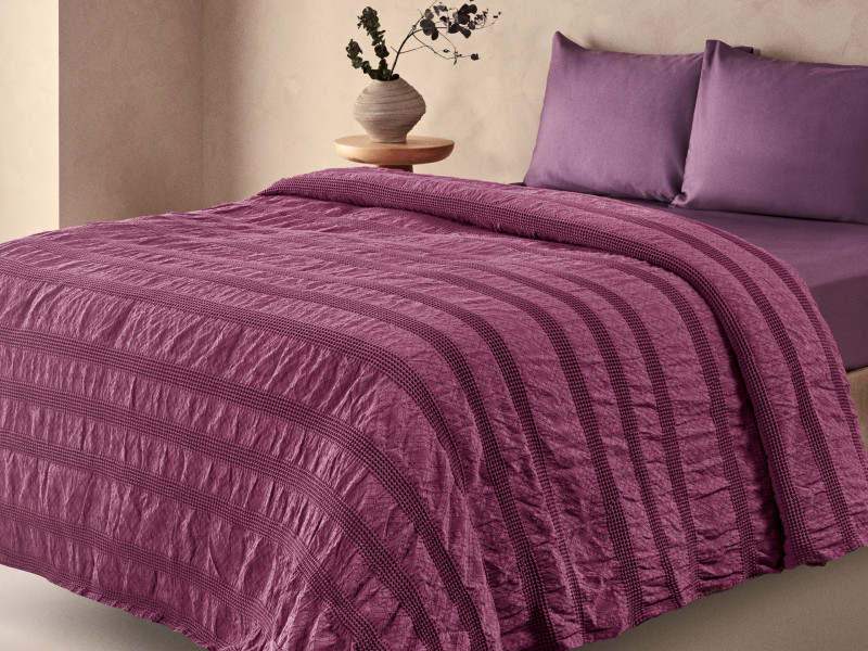 Жакардове покривало із вареної бавовни Marie Claire APOLLO VIOLET фото